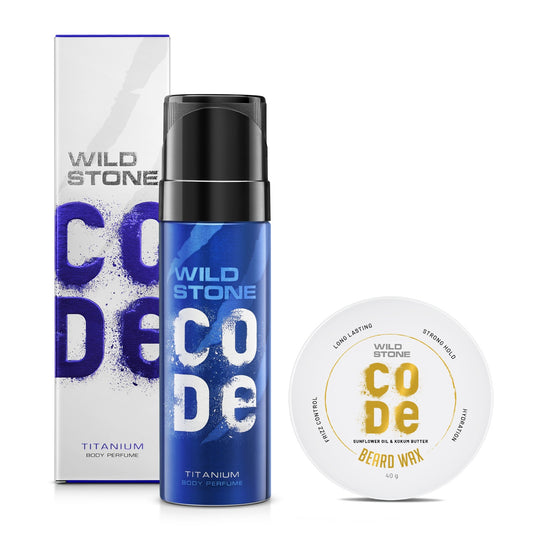 CODE Titanium Body Perfume 120 ml & Beard Wax 40 gm, Pack of 2
