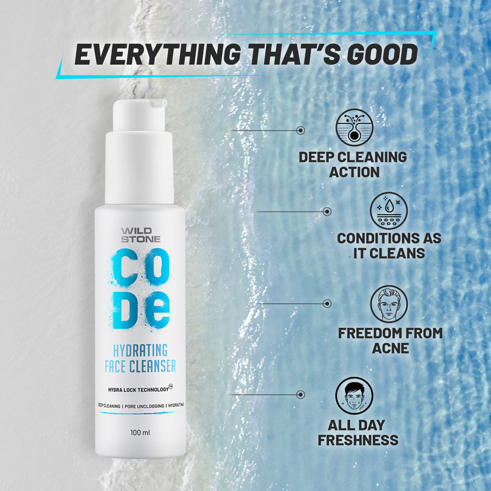 CODE Skin Care Combo, Hydra Face Cleanser 100ml & Hand Cream 40gm