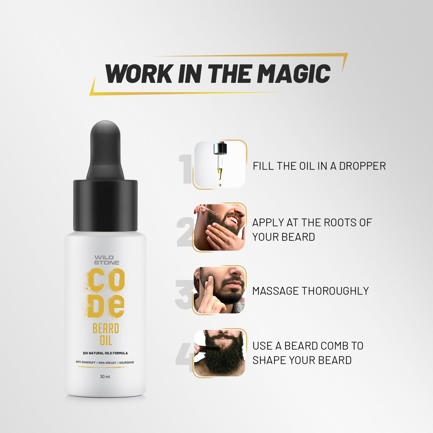 CODE Beard Care Combo for Men with Growth Oil 30ml and Beard Styling Wax 40gm