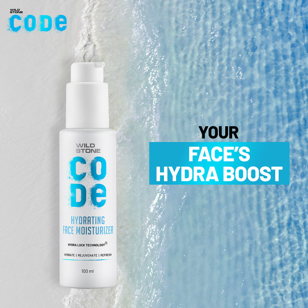 Wild Stone CODE Hydrating Face Gel Moisturizer For Men 100 ml, Pack of 2
