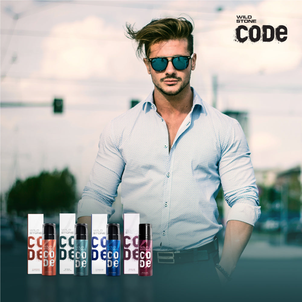 CODE Body Perfume Travel Pack 40 ml each (Titanium, Iridium, Steel & Copper)