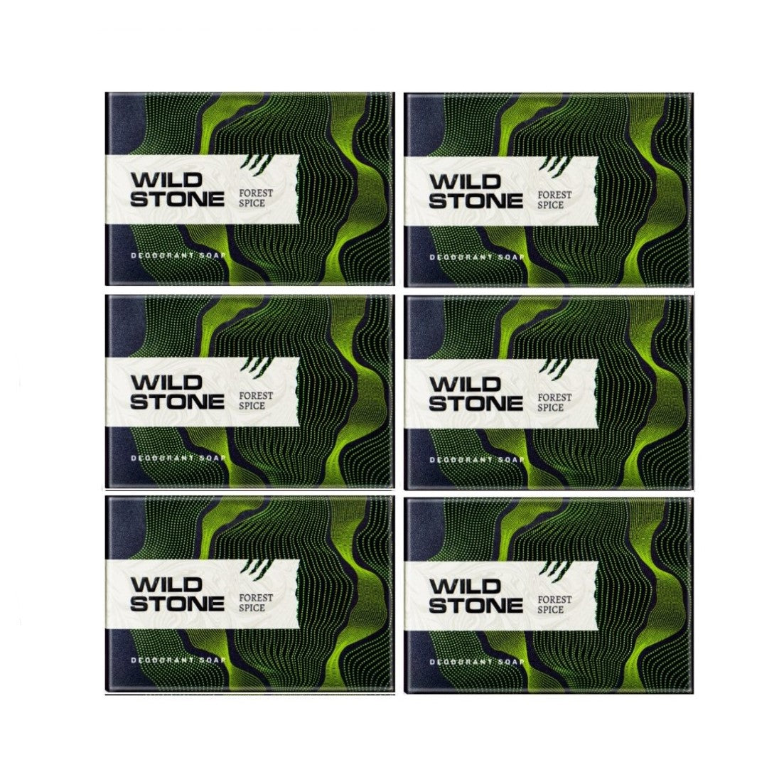 Wild Stone Forest Spice Soap pack of 6, (125gm each)