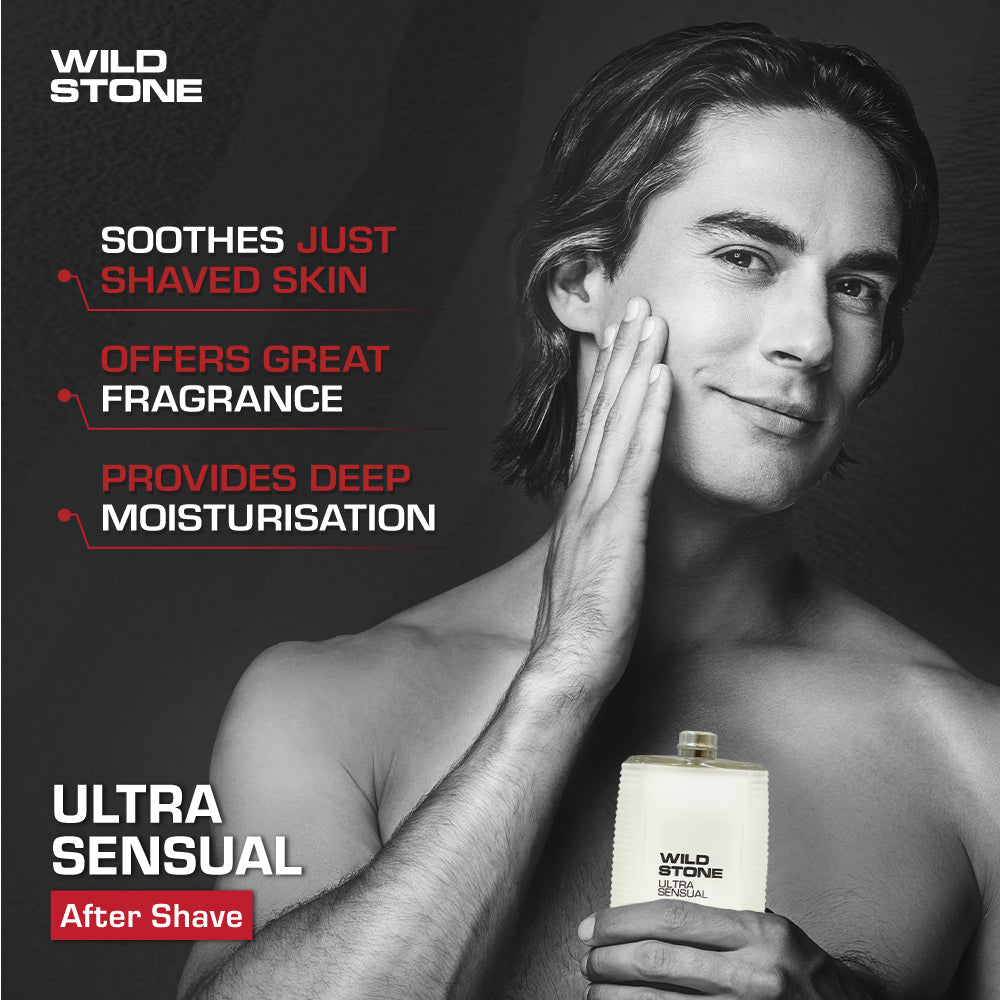 Wild Stone Ultra Sensual After Shave Lotion for Men, Pack of 2 (50ml each)