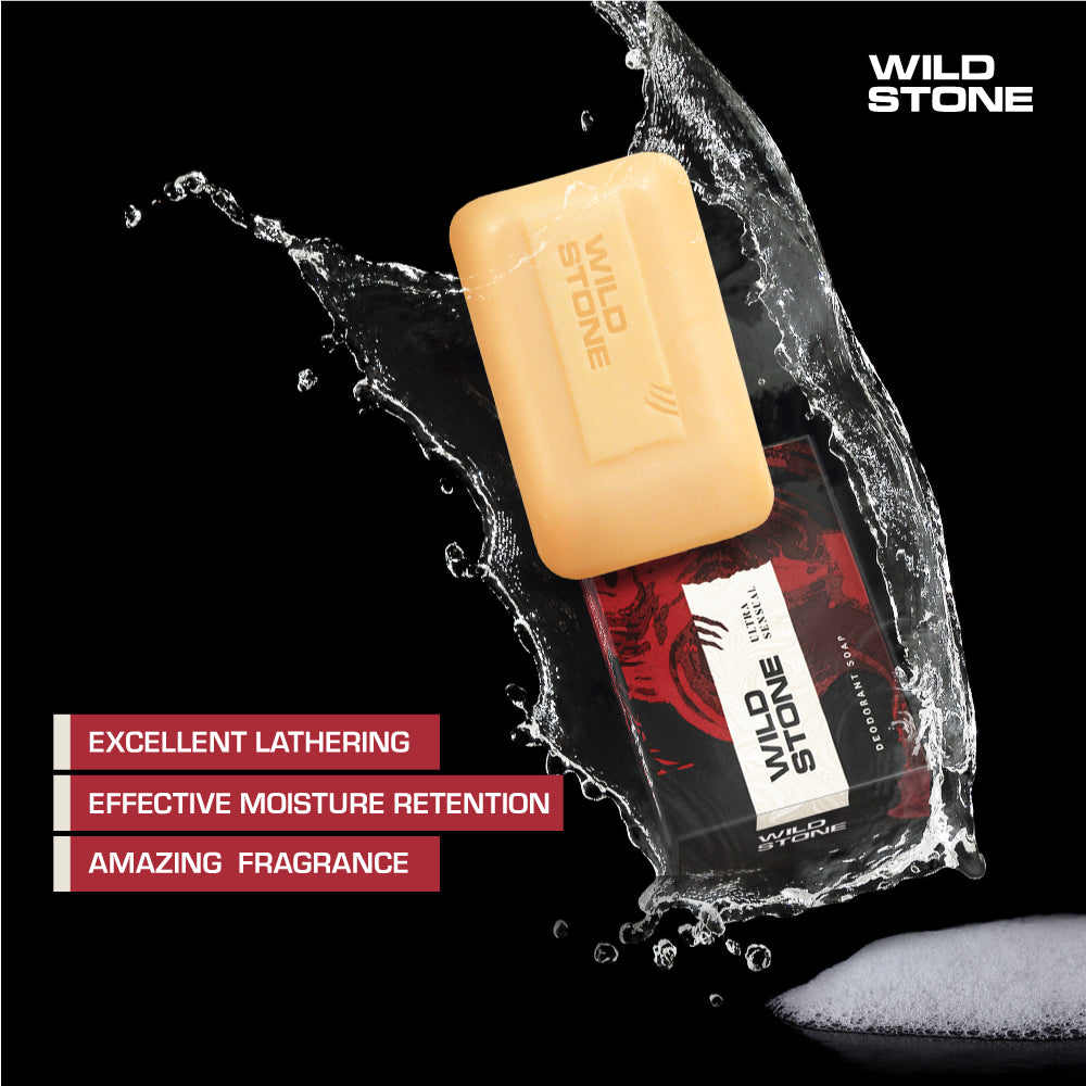 Wild Stone Buy 3 Get 1 Free Soap Combo for Men (2 Ultra Sensual and 2 Forest Spice 125gm each)