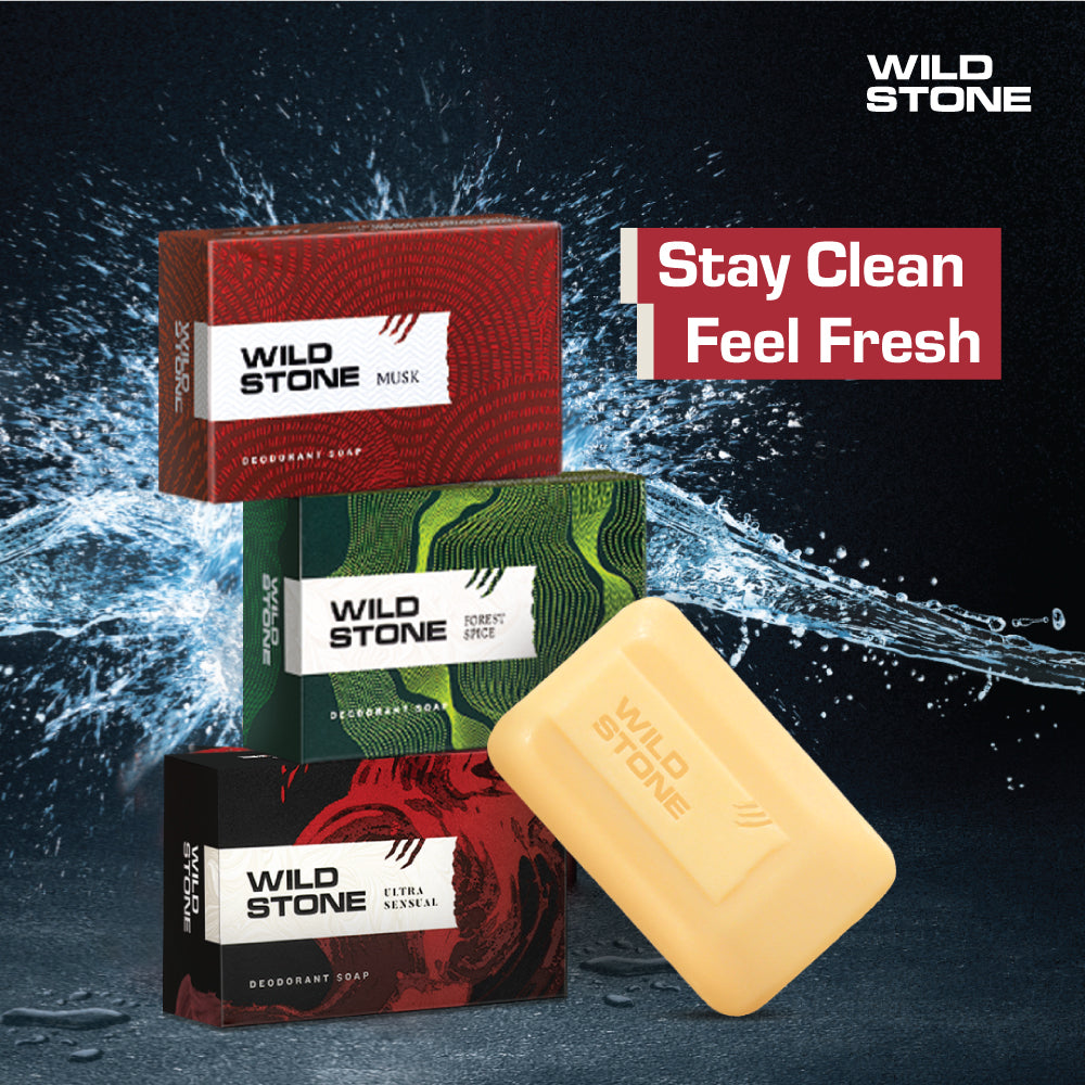 Wild Stone Buy 3 Get 1 Free Soap Combo for Men (2 Ultra Sensual and 2 Forest Spice 125gm each)