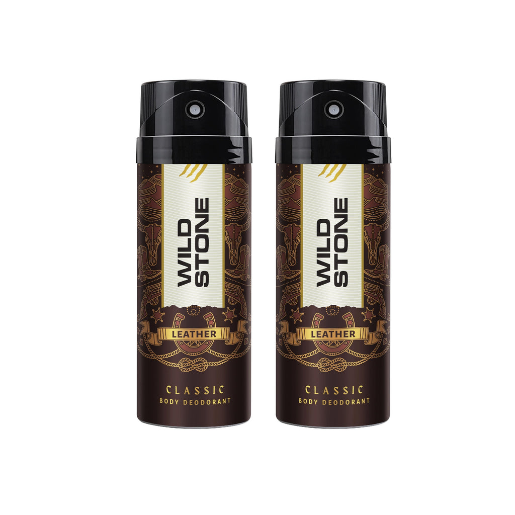 Wild Stone Classic Leather Deodorant, Pack of 2 (225ml each)