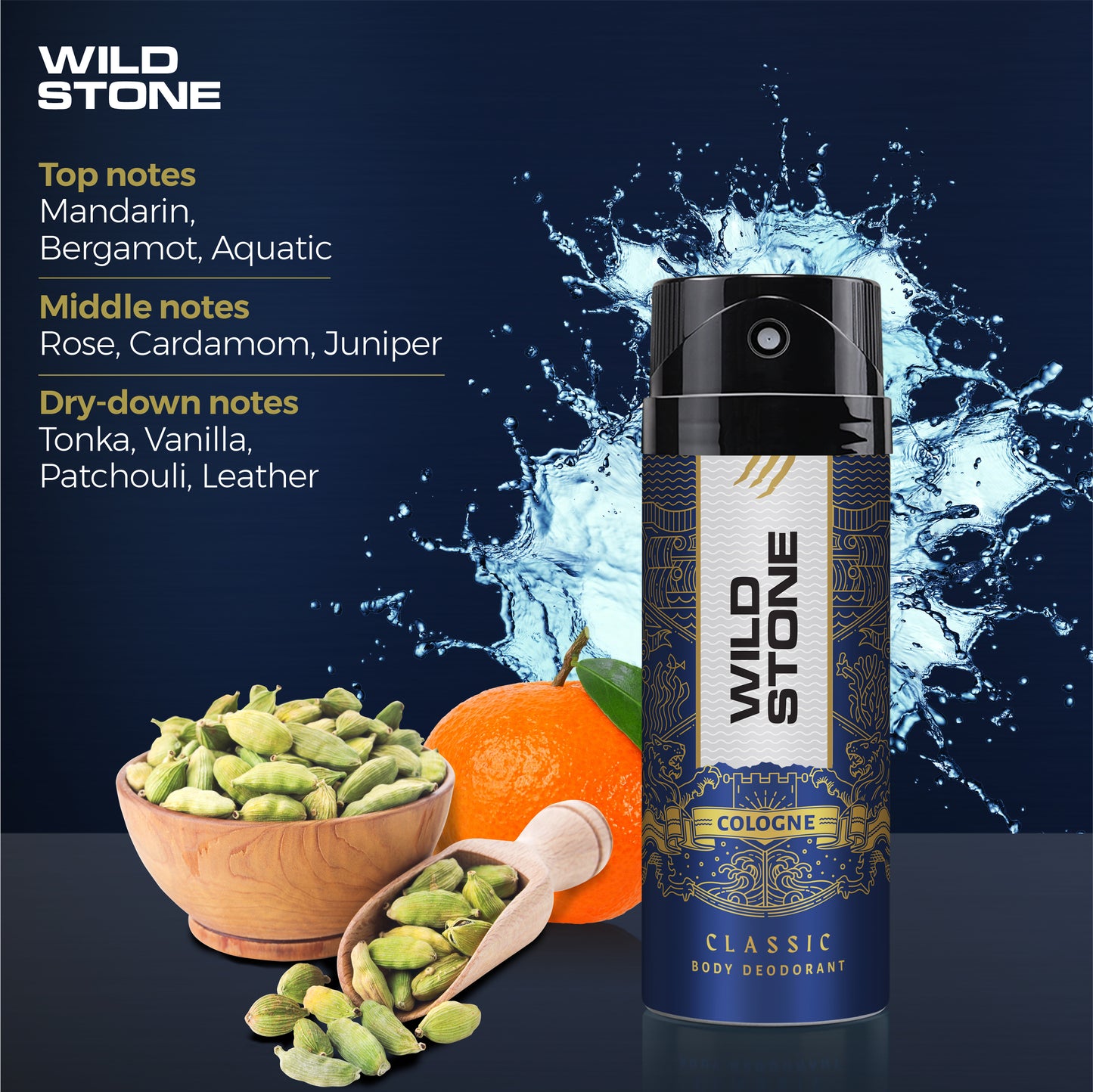 Wild Stone Classic Cologne and Leather Deodorant Combo, Pack of 2 (225ml each)