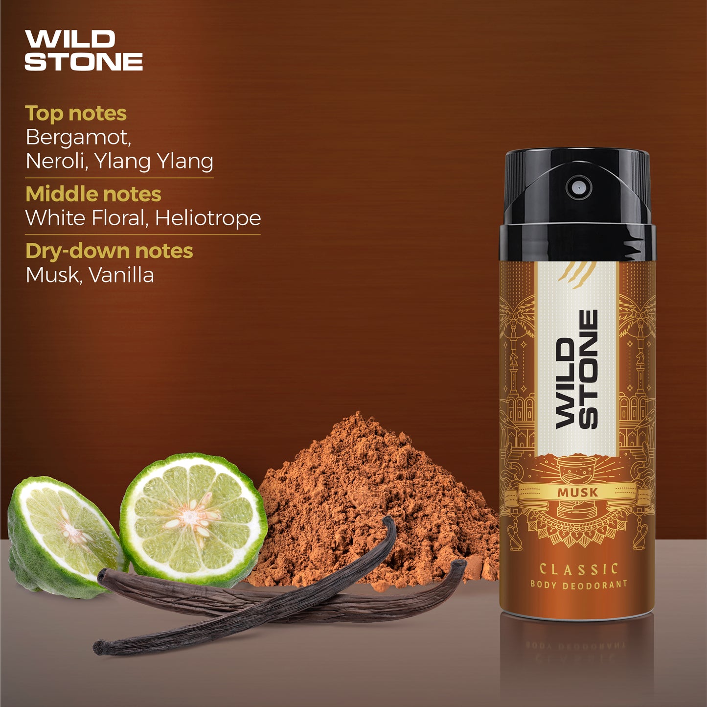 Wild Stone Classic Musk Deodorant, Pack of 2 (225ml each)