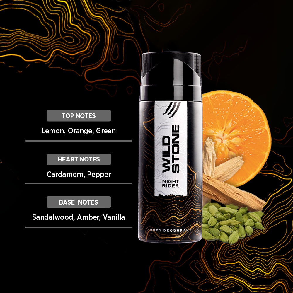 Wild Stone Night Rider Deodorant 165 ml each (Pack of 2)