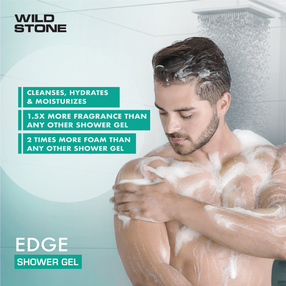 Wild Stone Edge Shower Gel, Pack of 3 (200mleach)