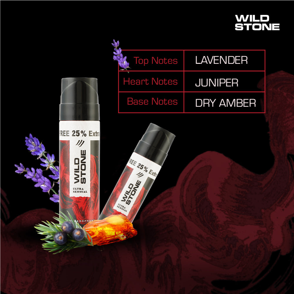 Wild Stone legend and ultra sensual Travel Pack Deodorant, Pack of 2  (50ml each)