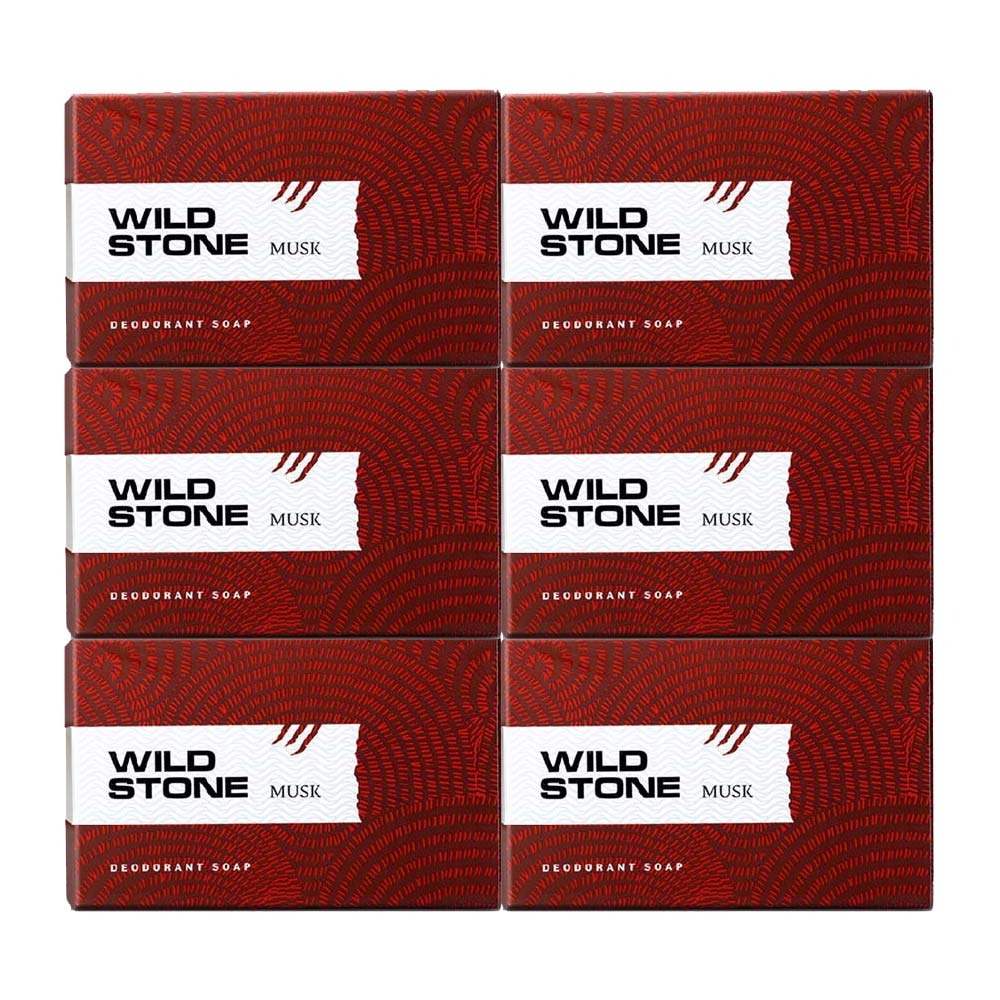 Wild Stone Musk Soap pack of 6, (125gm each)