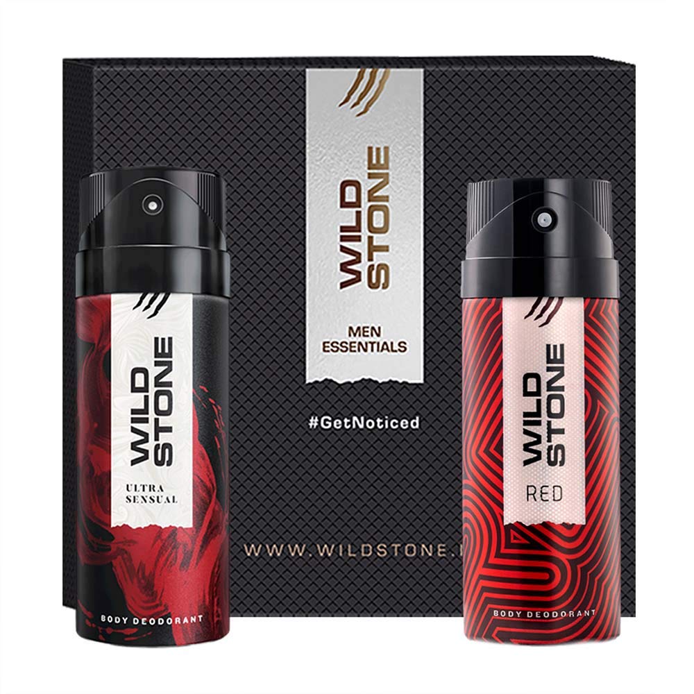 Wild Stone Gift Hamper with Red and Ultra Sensual Deodorant (150 ml Each)